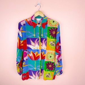 100% silk button-up shirt by Piano in size M.